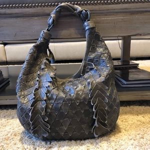 David & Scotti Grey Leather Purse